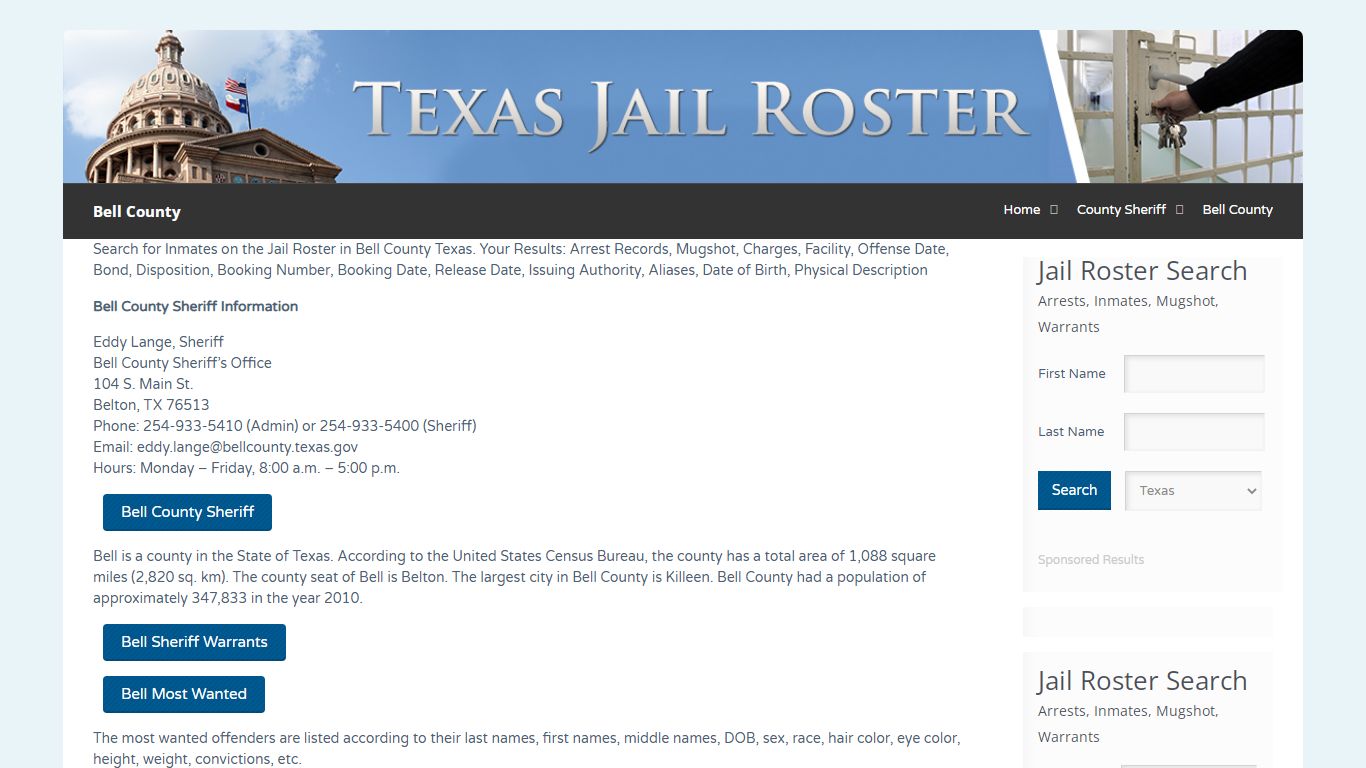Bell County | Jail Roster Search
